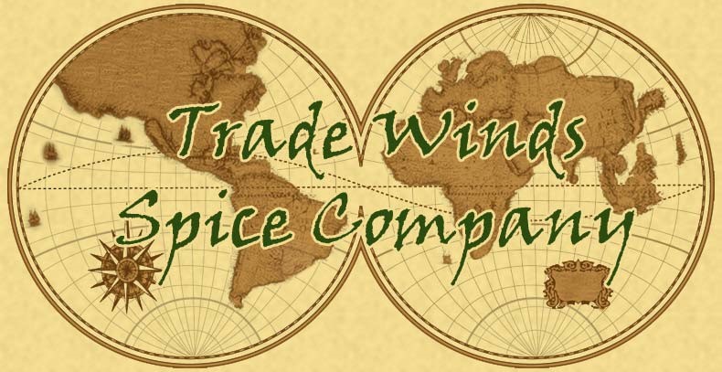 Trade Winds Spice Company — antique world map logo